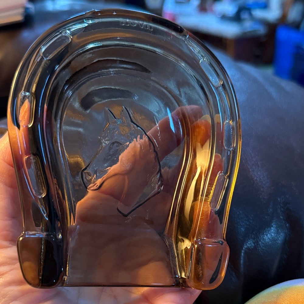 Avon Amber Glass Horse Head Decor